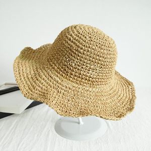 CASQUETTE Casquette,Chapeau de paille pliable pour femmes, chapeau seau, pare-soleil, vacances, Cool, accessoires de plage, bord - Type Khaki