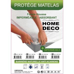 PROTÈGE MATELAS  Lot De 2 Protege matelas Impermeable absorbant et anti-acariens - 90 x 190 cm