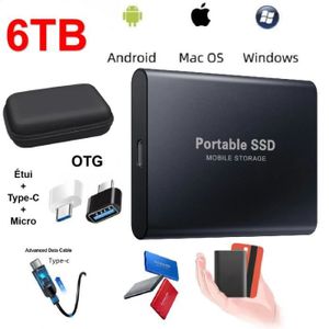 DISQUE DUR EXTERNE Disque Dur Externe Mini SSD Portable 6TB 6To Stock