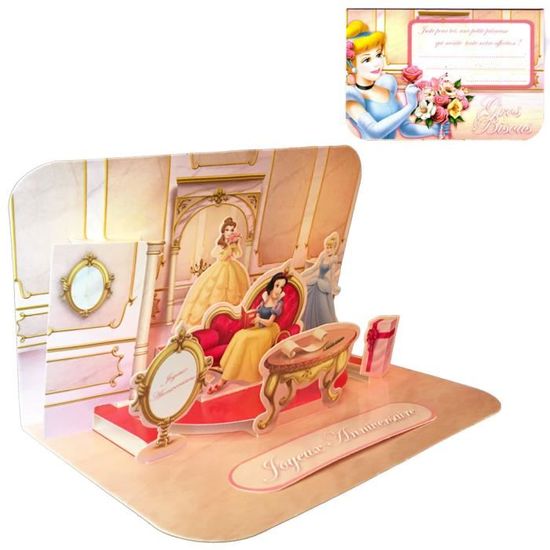 Carte Anniversaire 3d Disney Disney Princesses Cdiscount Beaux Arts Et Loisirs Creatifs