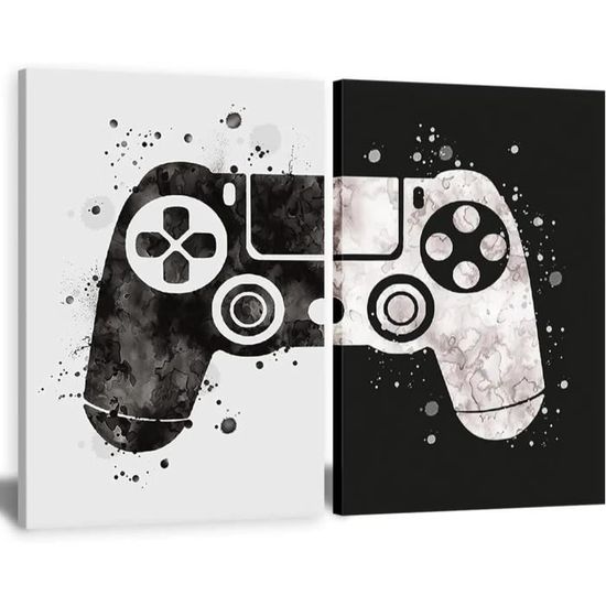 Gaming Boys Wall Art Toile Photos Jeu Vidéo Geek Art Affiches Et Gravures Mur Photos Gamer Cadeau Gaming Room Decor 50x75cm (20x30in) X2 Sans Cadre