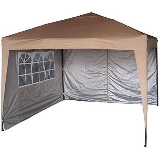 Quick-Star 2 Panneaux Latéraux Avec Fenêtre PE 300x195cm 400x193cm Gris Pour Gazebo Sahara 3x4m