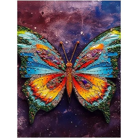 Diamond Painting Papillon Coloré, Grand Format Broderie Diamant Kit