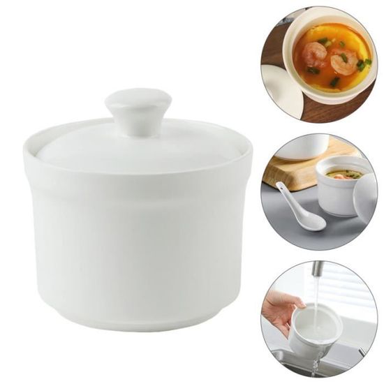 Home Creative Céramique Stew Bol Soupe Pot Restaurant Dessert Coupe avec couvercle batterie de cuisine cuisson des aliments