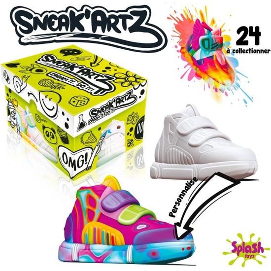 Splash Toys Sneak'Artz – Zapatilla Blanca Para Diseñar Y Personalizar Con Rotuladores Y Pegatinas Para Niños De 5 Años Splash Toys Sneak'Artz – Zapatilla Blanca Para Diseñar Y Personalizar Con Rotuladores Y Pegatinas Para Niños De 5 Años