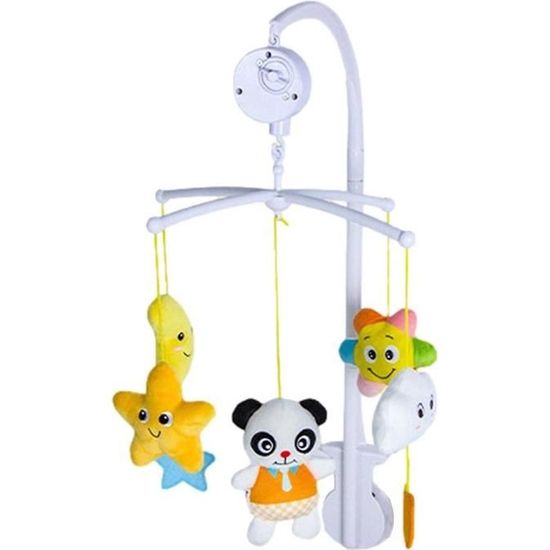 Mobile musical pour lit bébé Cloche de lit Rotatif Amovible jouet animaux -Panda