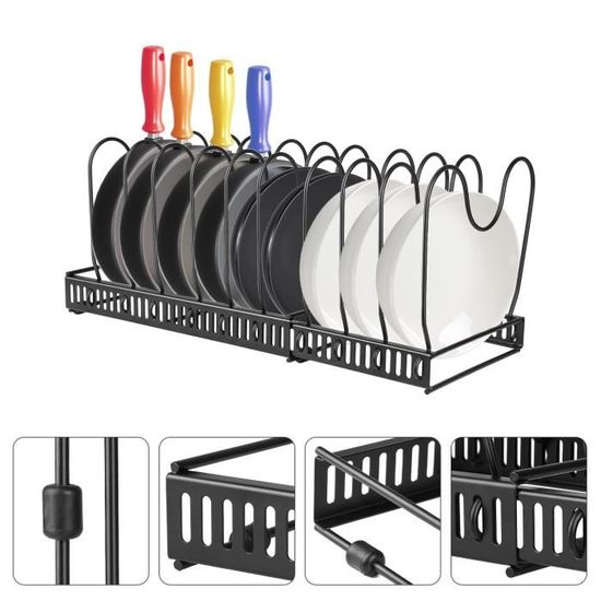 Range-casseroles Réglables Rangement Couvercle Casserole