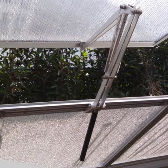 double ressort . Hezhu Ouvre-fenêtre automatique en aluminium pour serre abri de jardin et aérateur de toit 