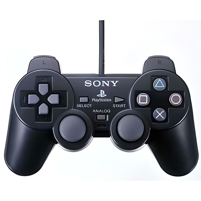 MANETTE ANALOGIQUE NOIRE OFFICIELLE PS2