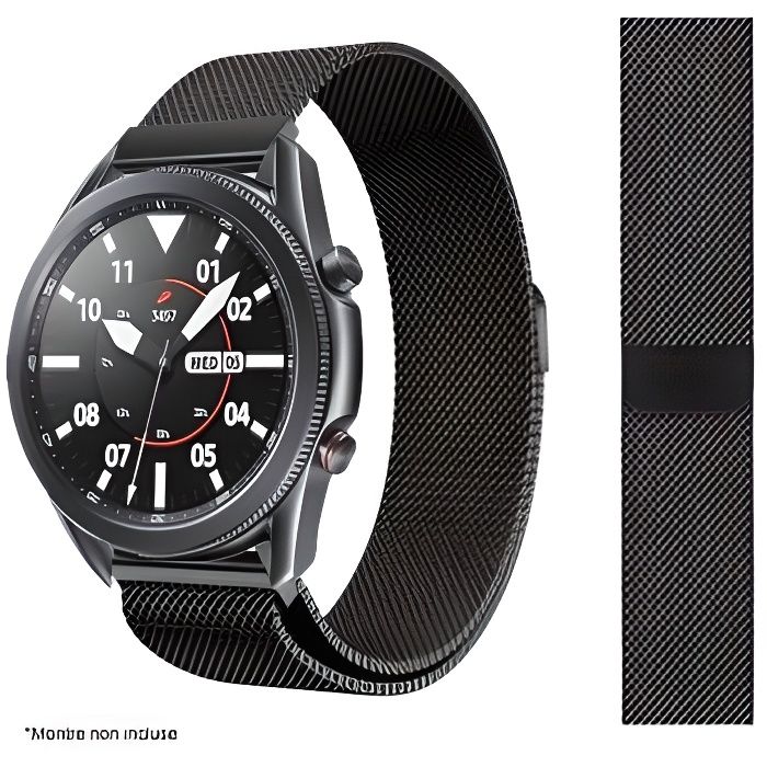 Ibroz Bracelet Samsung-Huawei 22mm en maille noir