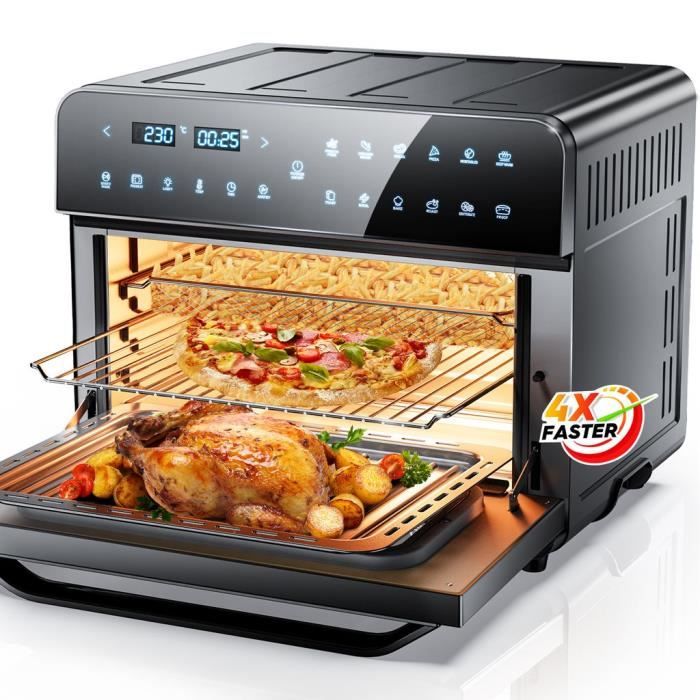 25L Friteuse à air - CalmDo - Four Airfryer économisez de l'huile de cuisson, XL-capacité, 1800W, affichage numérique LED