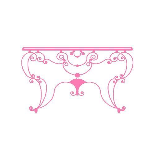 Stickers Table fer forgé Ref: ODZ2192 Rose clair 57x84 cm