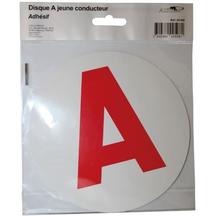 Disque A rouge adhésif sur carte