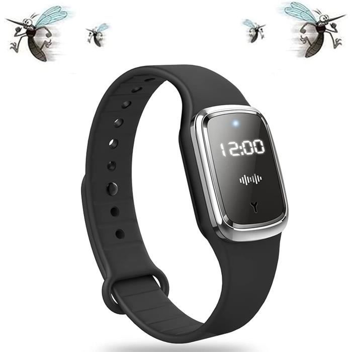 Mosquito Pro Bracelet Anti Moustique couleur noir Montre Bracelet Electronique Anti Moustique,pour Intérieur Et Extérieur