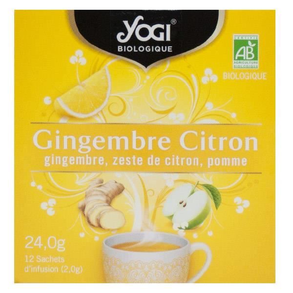 Yogi Biologique Infusions Gingembre Citron 12 sachets
