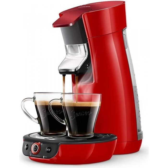 Philips Hd6564-81 Machine À Café À Dosettes Senseo Viva Café Duo Select Rouge Scintillant