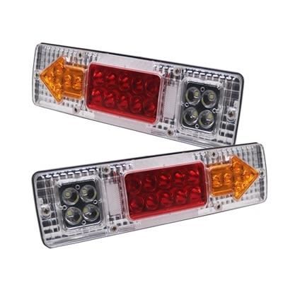 2pcs white 12V -Marlaa 2 PIÈCES Gauche Et Droite Remorque 19 LED Camion Feux De Recul Led Feux Arrière Pour Remorque UTE Caravanes C