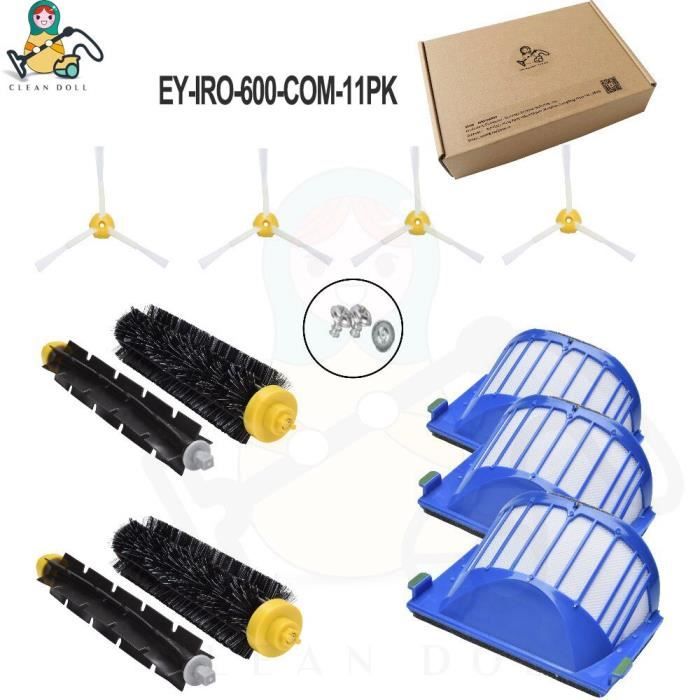 Filtre pour iRobot Roomba, roue avant, brosse principale et brosses latérales, accessoires pour Roomba 600 605 614 650 6*AK5984