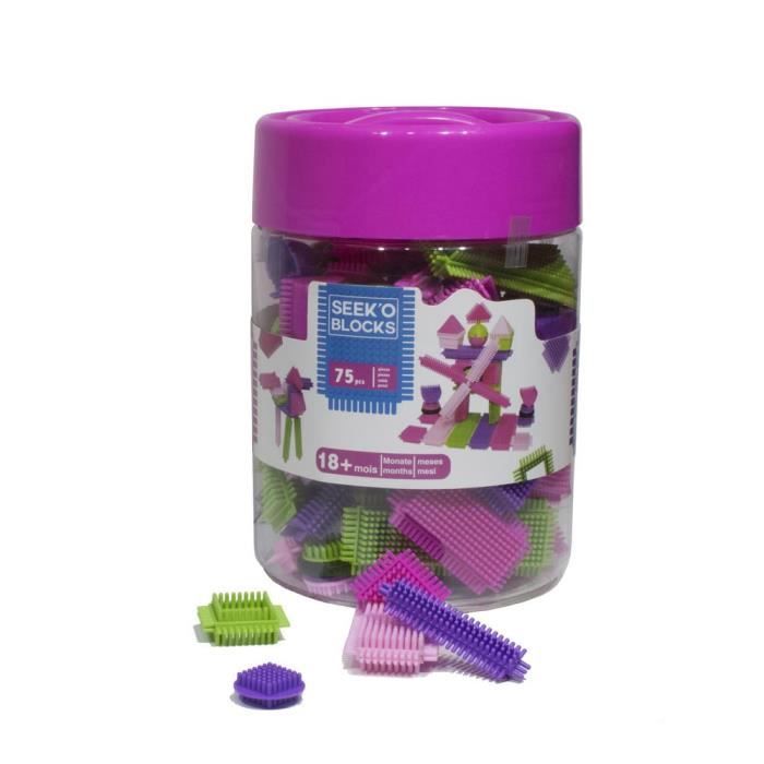 SEEK'O BLOCKS Baril Rose - 75 Pièces