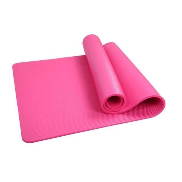 Tapis de Pilates Yoga Antidrapant avec Sangle Transport 183*61*1 cm Tapis de Fitness Gym - Rose