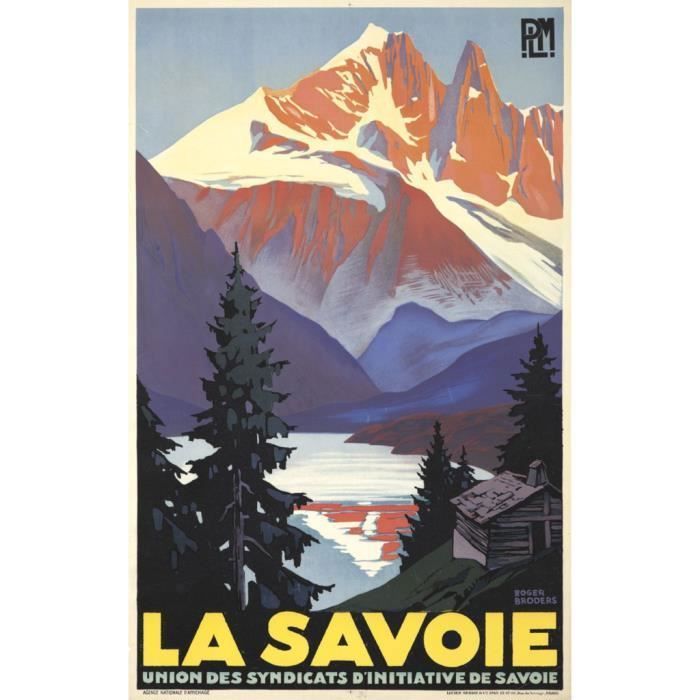 Poster Affiche La Savoie Montagne France Affiche Poster Vintage Voyage Art Deco 30's 31cm x 49cm