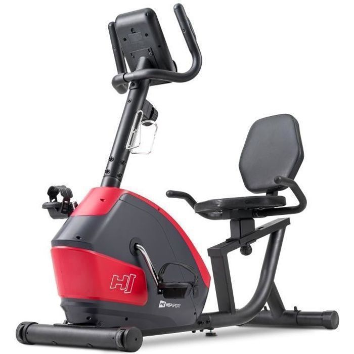 HOP-SPORT Vélo d'appartement Semi-Allongé, Masse d'inertie 10 kg, HS-035L Solo, Magnétique, Réglable, 8 niveaux de résistance