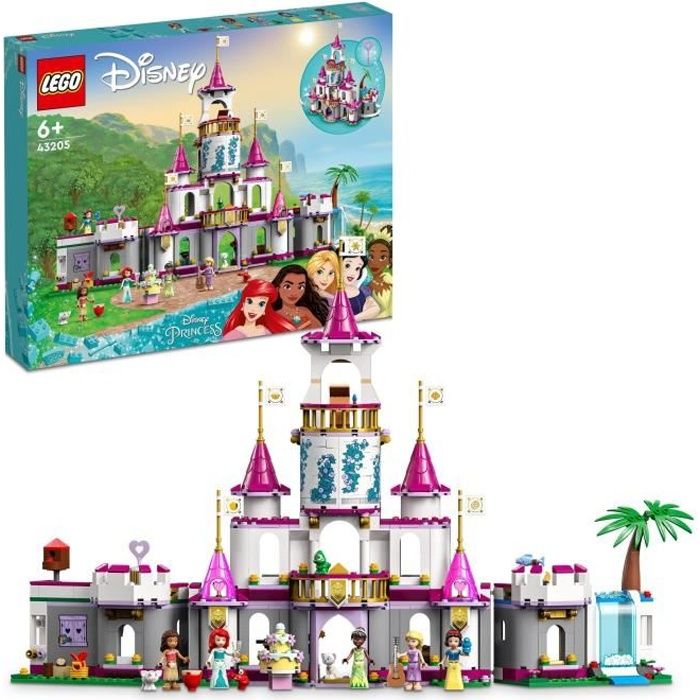 LEGO 43205 Disney Princess Aventures Épiques dans le Château, Jouet Ariel, Vaiana et Raiponce, Figurines Animaux, Enfants Dès 6 Ans