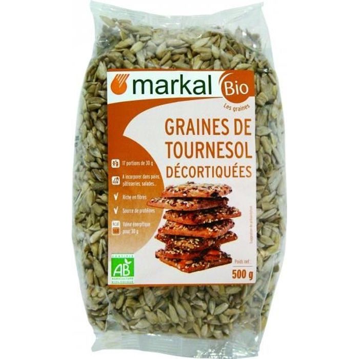 Graines de tournesol décortiquées, 500g, Markal