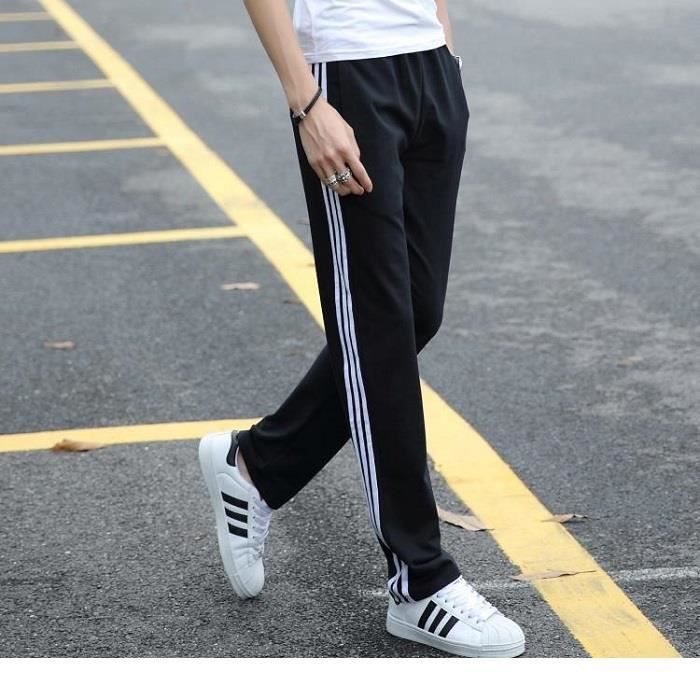 Pantalon de jogging Homme grande taille Droit Pantalon Homme sport Mode Casual - Noir