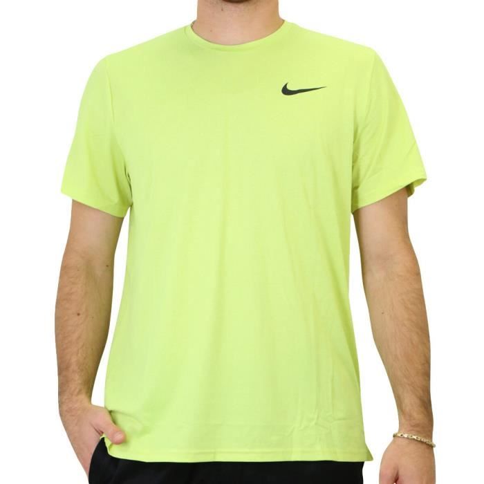 T-shirt de Running Jaune Fluo Homme Nike Dry Top