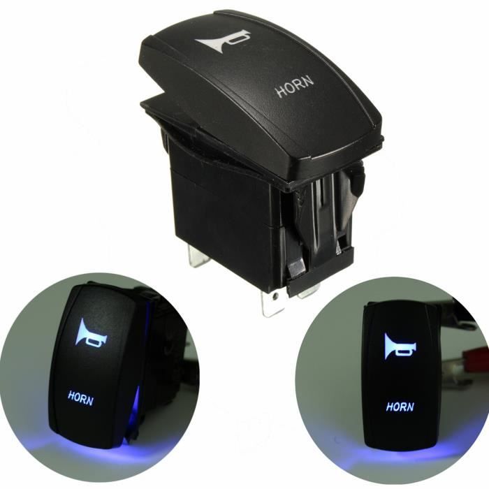 Interrupteur Bleu LED Klaxon Bascule 12V/24V On/Off Voiture Bateau