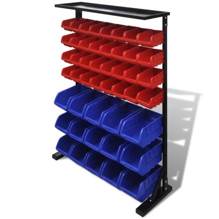 Etagère Bac à bec Boîtes de Rangement combinaison murale Bleu et rouge