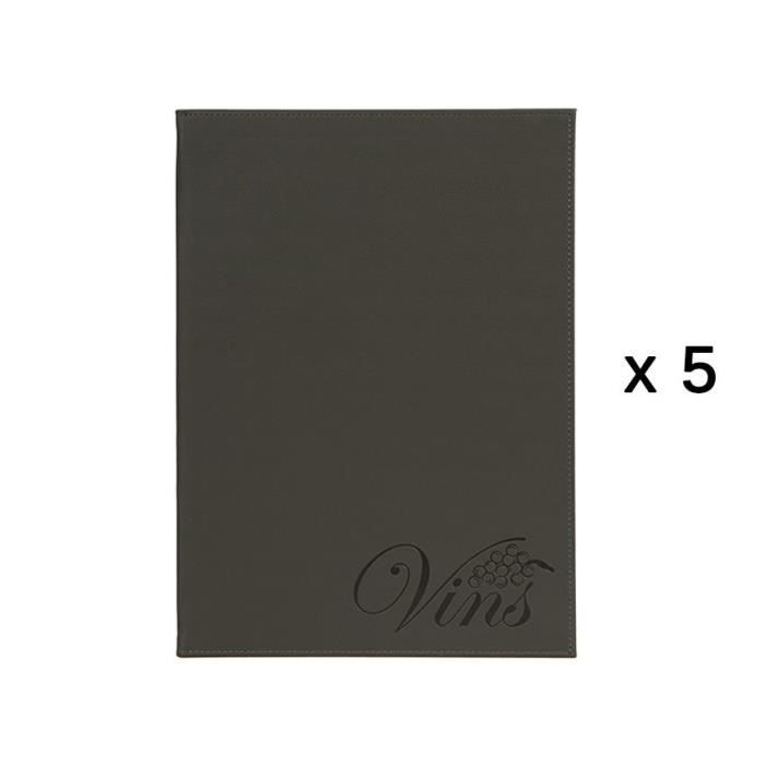 Lot de 5 cartes de vins et boissons Velvet Luxe format A4 - DEMC-DRWC-VELVET-5 3,5 PVC