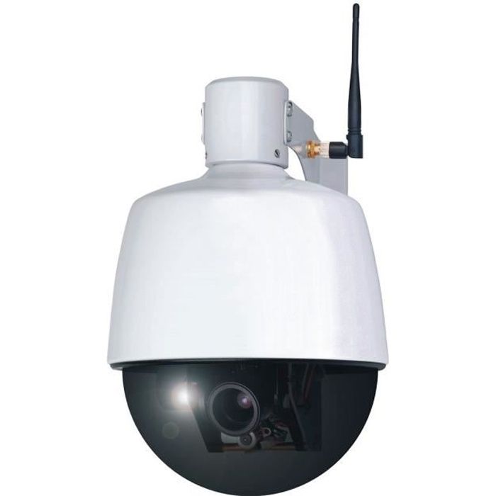 SMARTWARES Caméra de surveillance IP motorisée et connectée LAN/Wi-Fi pour extérieur
