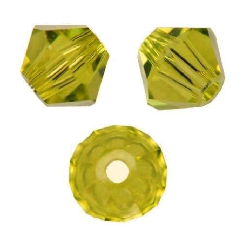 50 Perles Swarovski® Toupies 4mm CITRINE SATIN