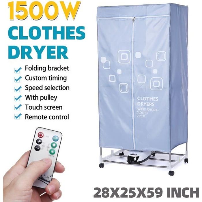 2300W 220V Sèche-Linge Électrique Pliable Chauffe-Support de Séchage Portatif pour Lessive en acier inoxydable + tissu Oxford