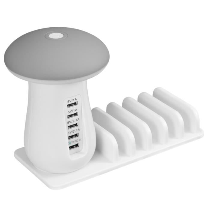 Bureau Smartphones pour Support De Charge Organisateur Station Recharge Dock Lampe 5 ports USB Multiples CHARGEUR TELEPHONE