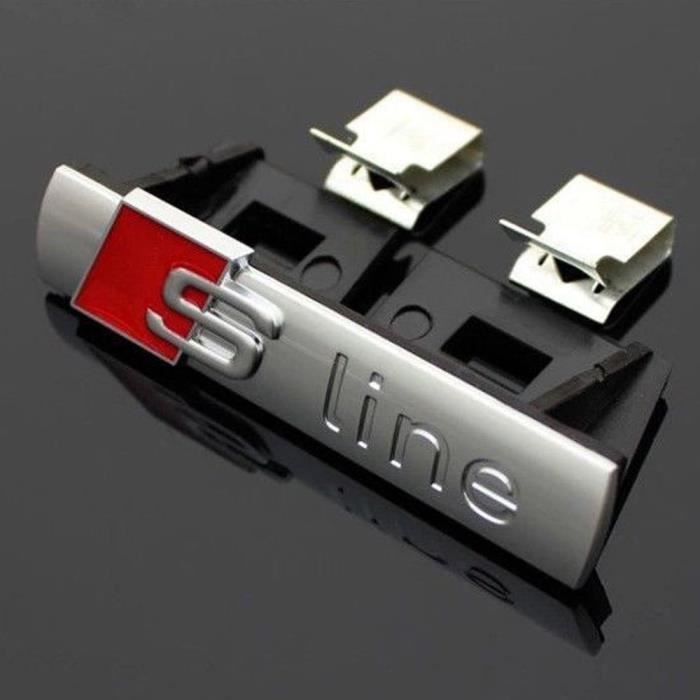 Logo Audi S Line badge Mat Gris pour Audi Grille Voiture De Sport