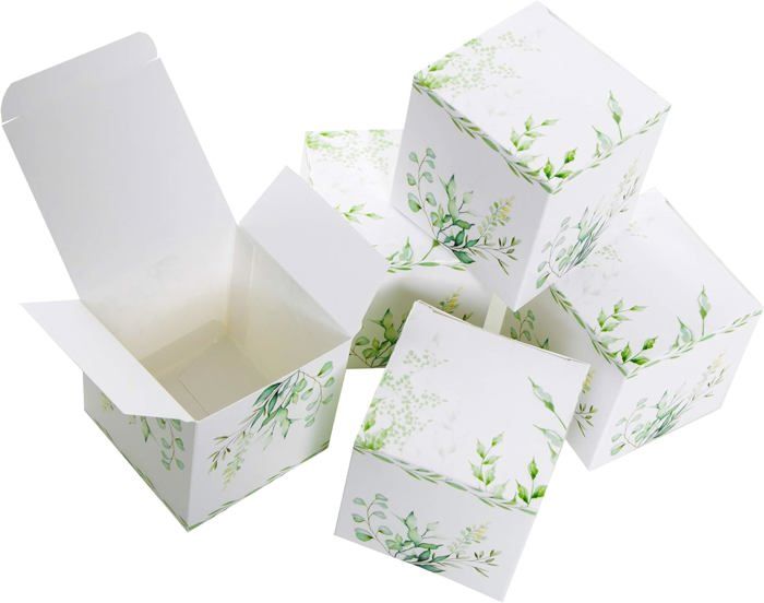 Lot De 5 Boîtes à Bijoux En Carton Vert Avec Éponge - 9x9 Cm, Carrées, Pour Colliers, Boucles D'Oreilles, Cadeaux
