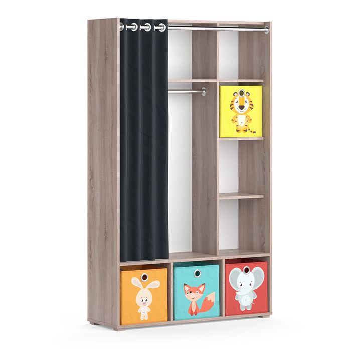 Armoire pour enfants Luigi 105.8x178.1cm Avec boîtes pliantes (multicolores) Sonoma Vicco 40721
