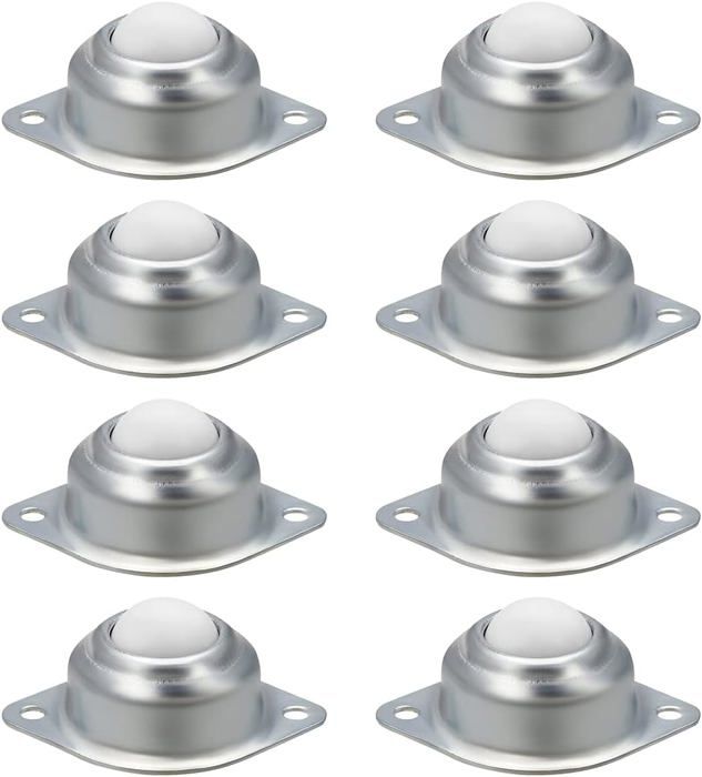 Lot De 10 Roulettes à Billes Acier - Diamètre Bille 16mm - Capacité 25kg - Pour Convoyeur, Meuble