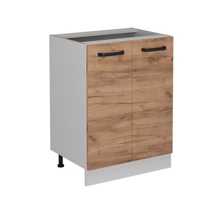 Meuble bas de cuisine R-Line 60cm sans PT Chêne de force doré/Blanc Vicco 52256