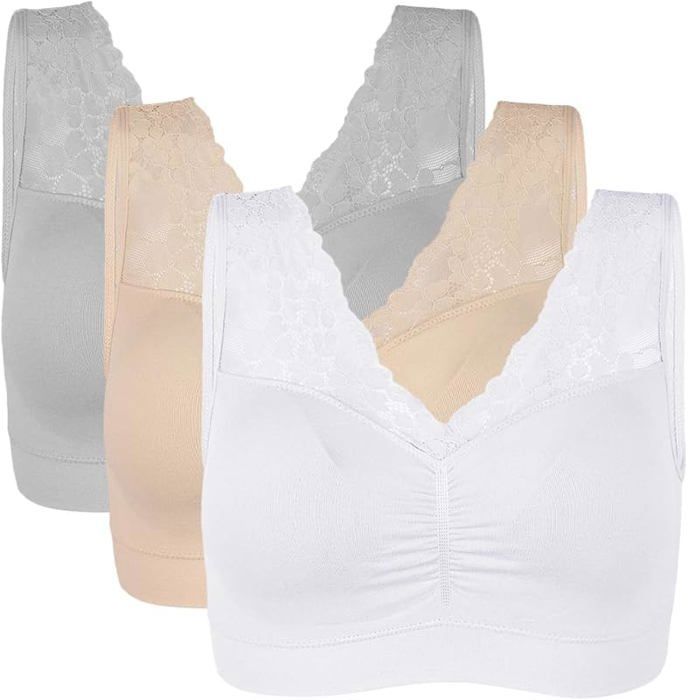 Soutien Gorge De Sport Sans Armature Ouverture Devant Brassiere De Sport Grande Taille Femme Maintien Fort Rembourrée Confortable Sous-Vêtements Running Jogging Fitness Yoga Haut (L, Bleu