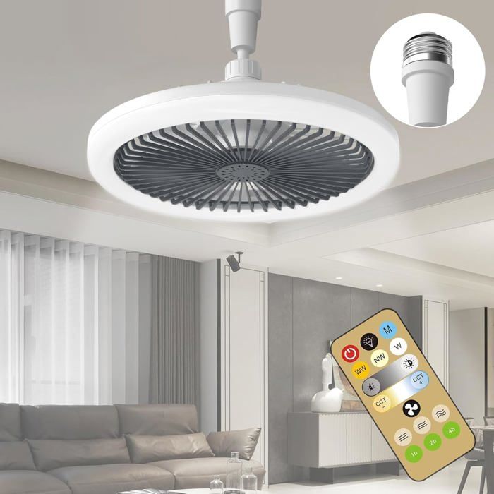 Ventilateur Plafond Avec Lumiere E27 ventilateur De Plafond Avec Télécommande3 vitessesTemporisable - Handeiu