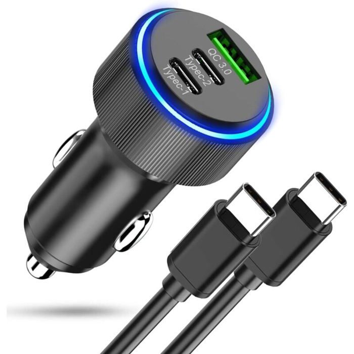 120W 12V/24V 3-Socket Répartiteur de puissance chargeur de voiture multifonction USB adaptateur allume-cigare charge rapide - Chine Chargeur allume-cigare, chargeur adaptateur allume-cigare