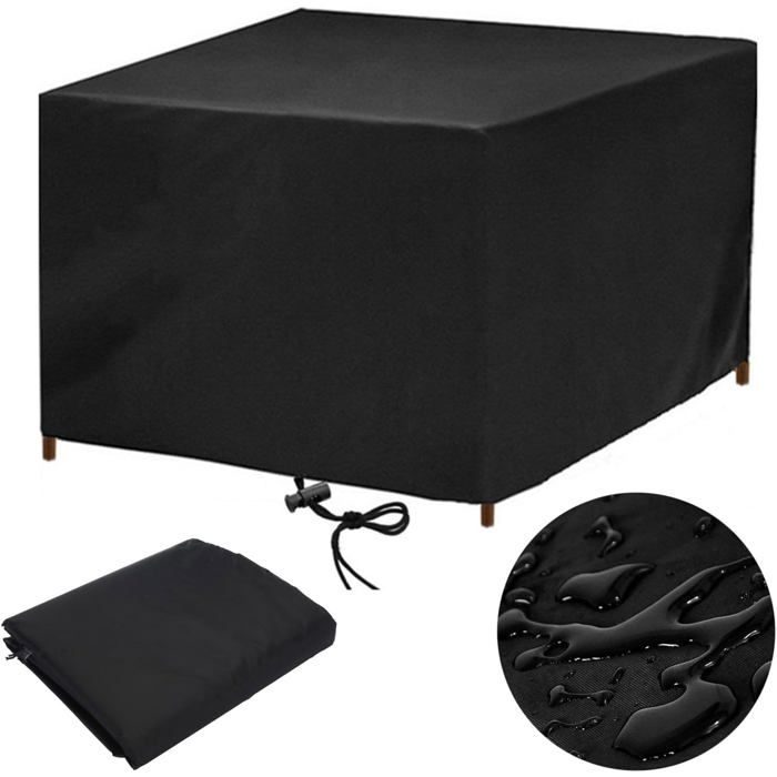 Housse Table Jardin 80x80x80cm Tissu Imperméable Protection Mobilier Extérieur Design Rectangulaire