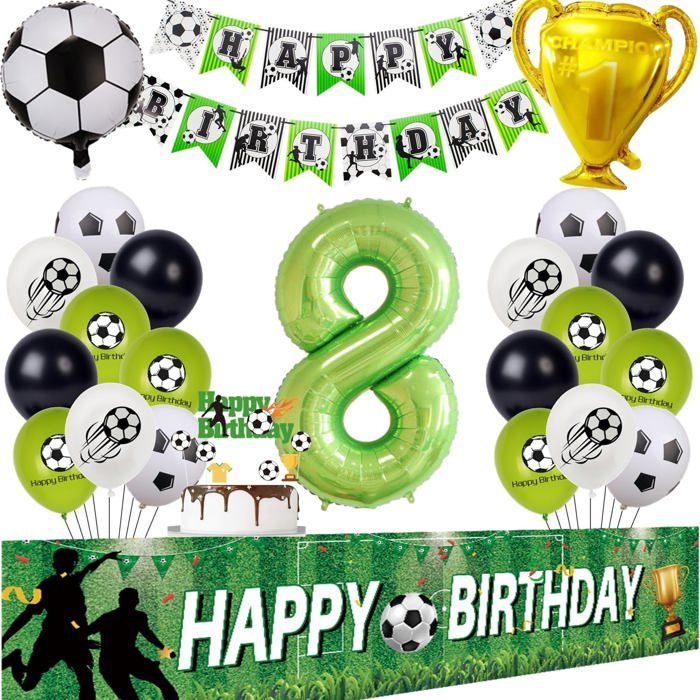 Football 8 Anniversaire Décoration Football Ballon 8 Ans Anniversaire