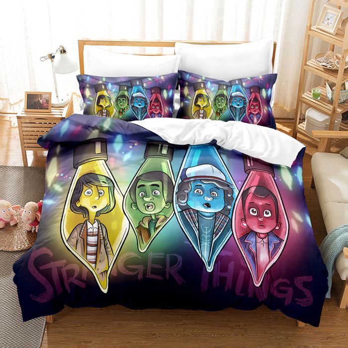 Housse de Couette 140x200 Pont Parure de Lit Imprimée 3D avec 2 Taies D