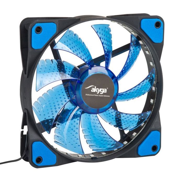 Akyga AW 12E BL système de refroidissement d'ordinateur Boitier PC Ventilateur 12 cm - vue 2