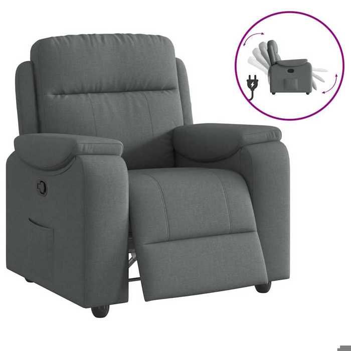 Promo 2026 Fauteuil inclinable Charge 150kg 96x99x102 cm - Fauteuil Releveur Relax Gris foncé Tissu 7207